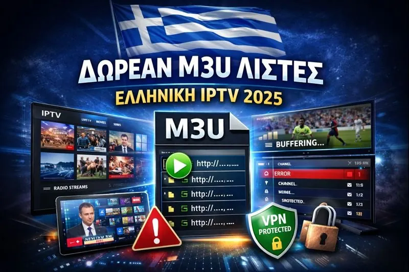 Δωρεάν M3U λίστες για ελληνική IPTV 2026 – Ο πλήρης οδηγός